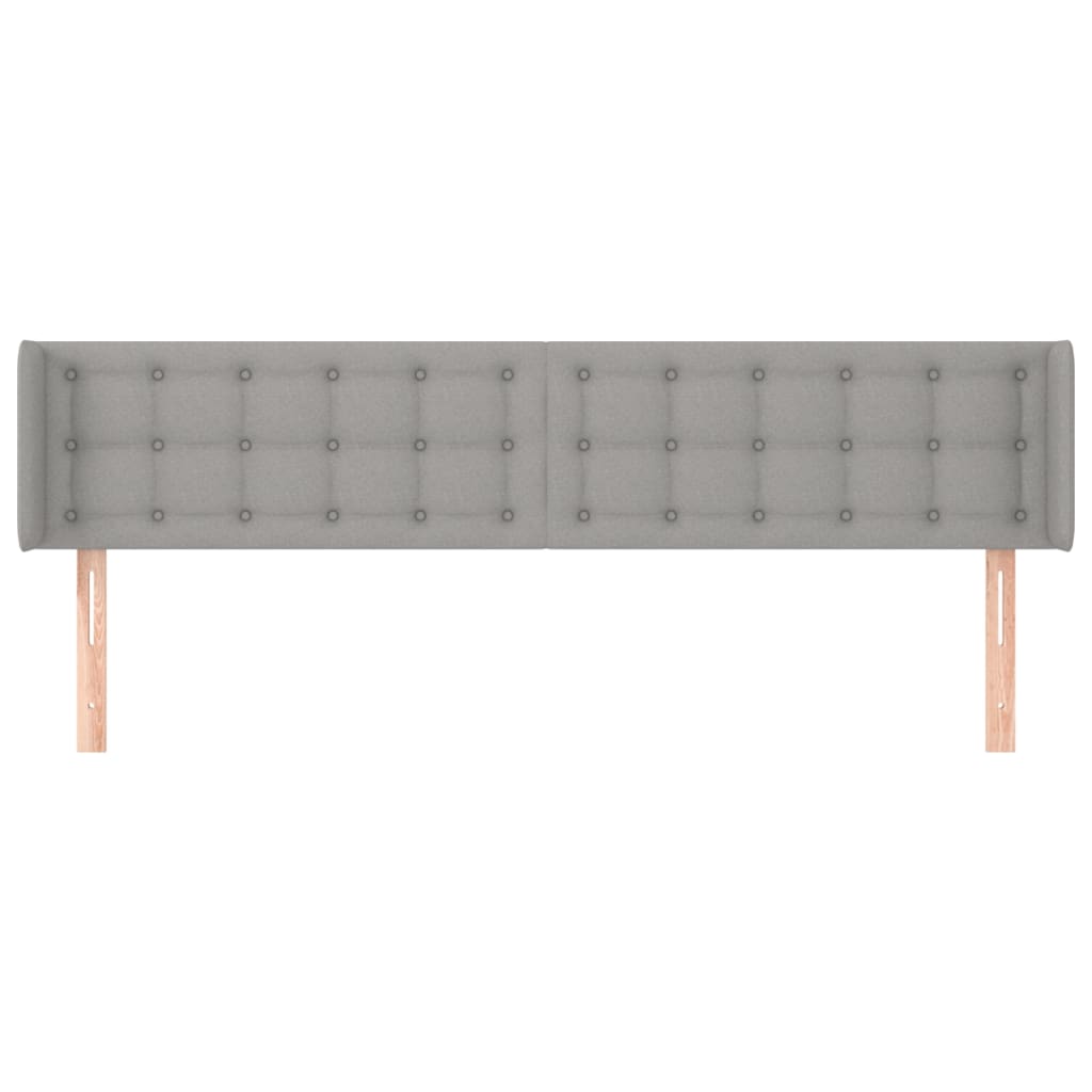 Testiera ad Orecchio Grigio Chiaro 183x16x78/88 cm in Tessuto