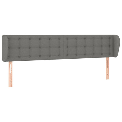 Testiera ad Orecchio Grigio Scuro 183x16x78/88 cm in Tessuto