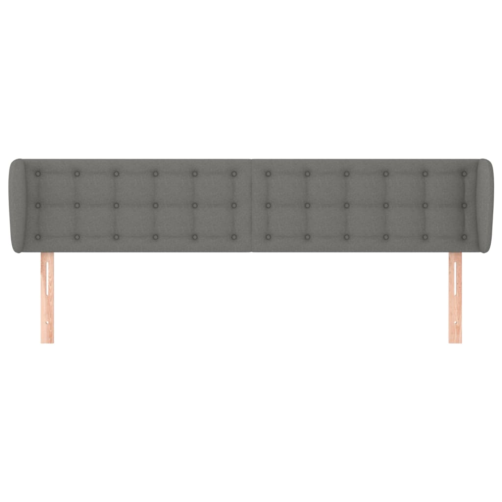 Testiera ad Orecchio Grigio Scuro 183x16x78/88 cm in Tessuto