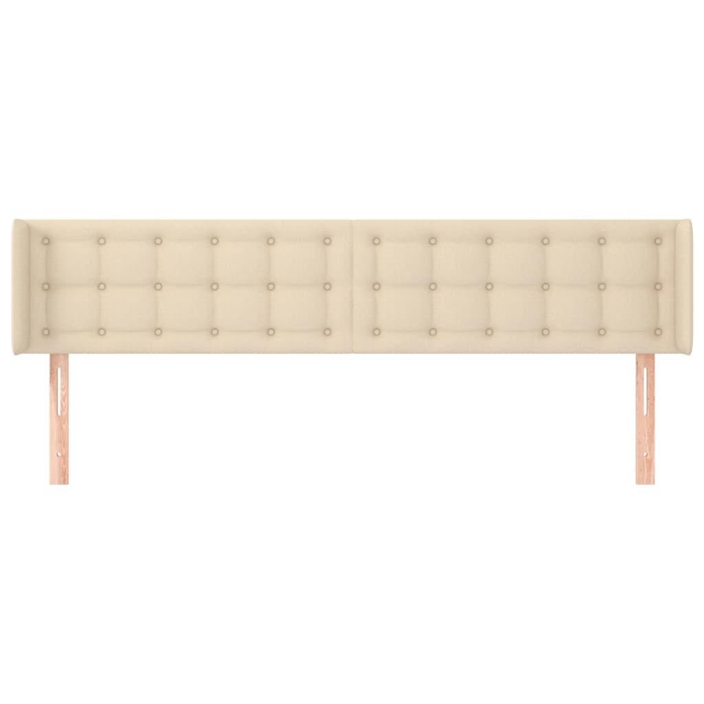 Testiera ad Orecchio Crema 183x16x78/88 cm in Tessuto