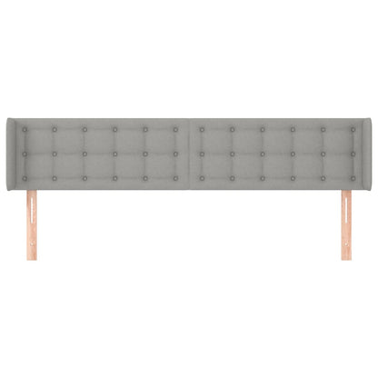 Testiera ad Orecchio Grigio Chiaro 203x16x78/88 cm in Tessuto