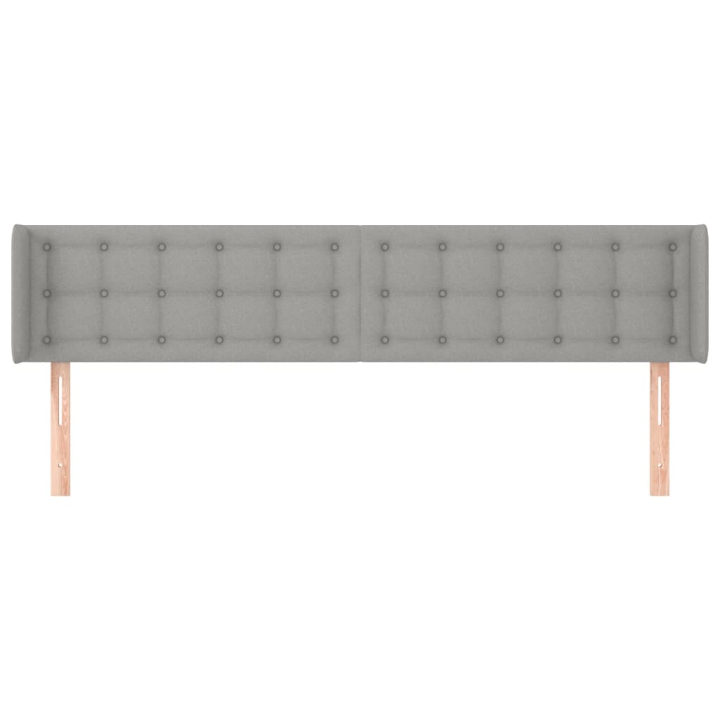 Testiera ad Orecchio Grigio Chiaro 203x16x78/88 cm in Tessuto