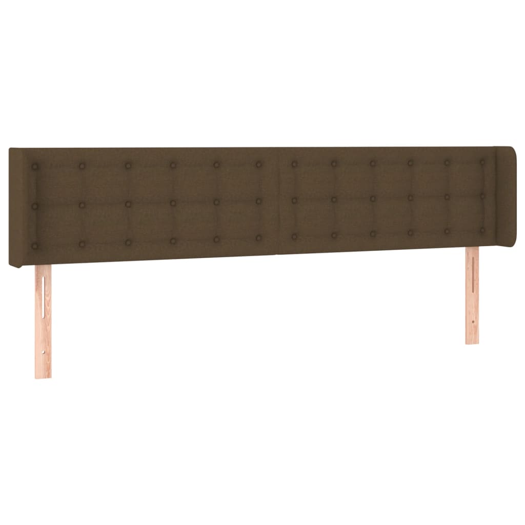 Testiera ad Orecchio Marrone Scuro 203x16x78/88 cm in Tessuto