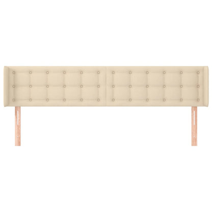 Testiera ad Orecchio Crema 203x16x78/88 cm in Tessuto