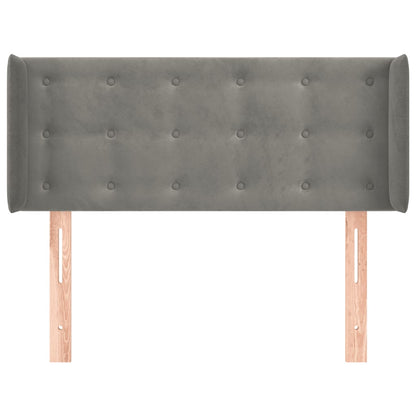 Testiera ad Orecchio Grigio Chiaro 83x16x78/88 cm in Velluto