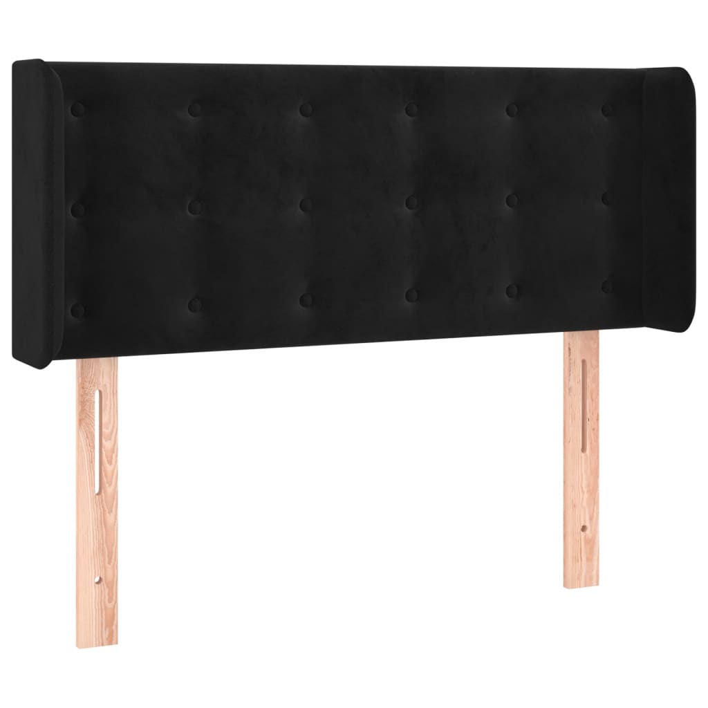 Testiera ad Orecchio Nera 83x16x78/88 cm in Velluto