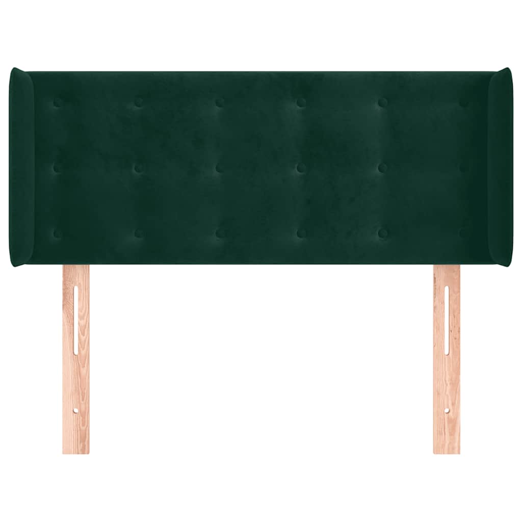 Testiera ad Orecchio Verde Scuro 83x16x78/88 cm in Velluto