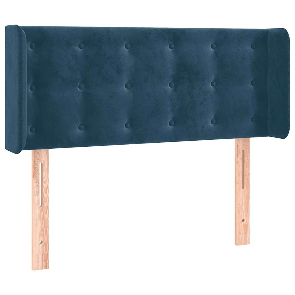 Testiera ad Orecchio Blu Scuro 83x16x78/88 cm in Velluto
