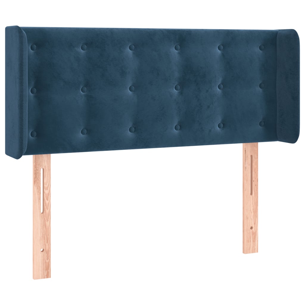 Testiera ad Orecchio Blu Scuro 83x16x78/88 cm in Velluto