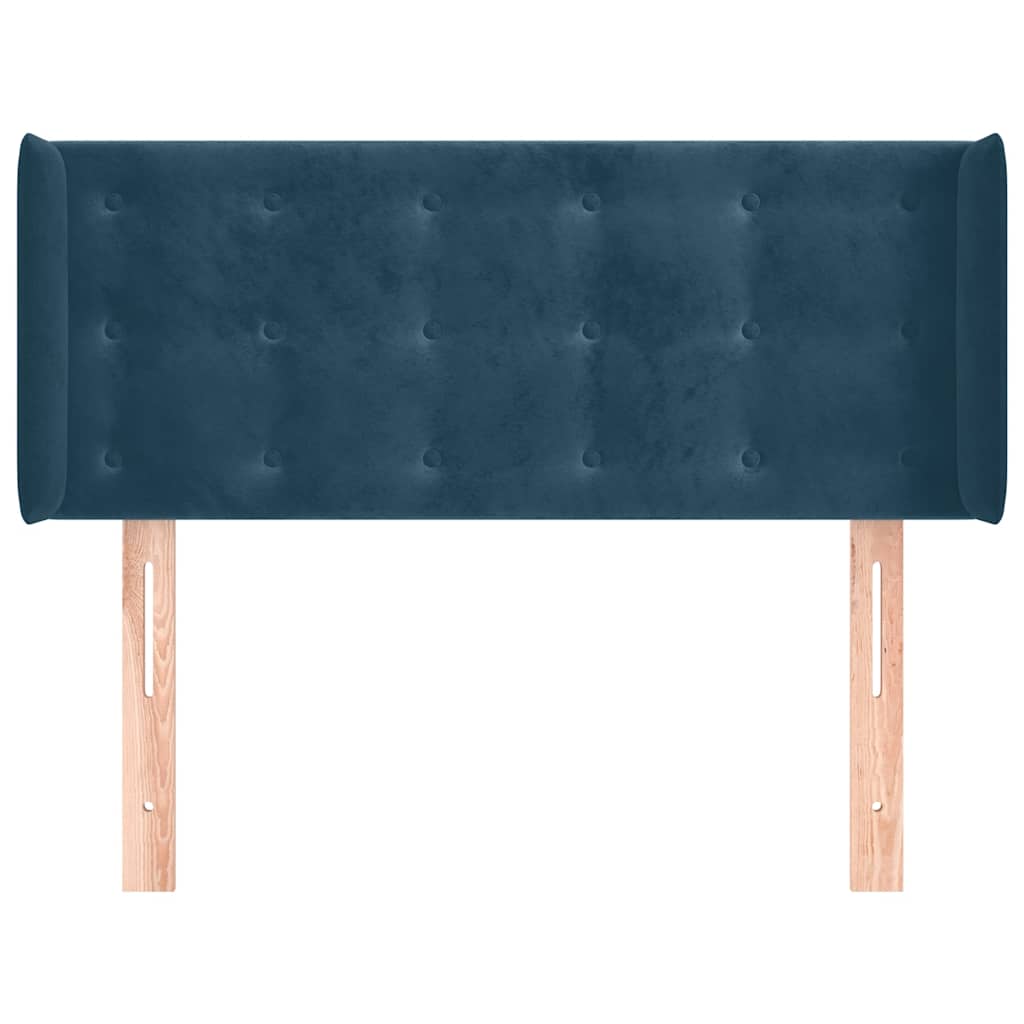 Testiera ad Orecchio Blu Scuro 83x16x78/88 cm in Velluto