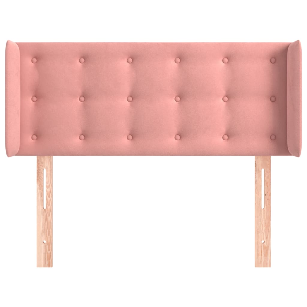 Testiera ad Orecchio Rosa 83x16x78/88 cm in Velluto