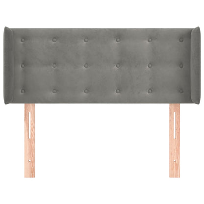 Testiera ad Orecchio Grigio Chiaro 93x16x78/88 cm in Velluto