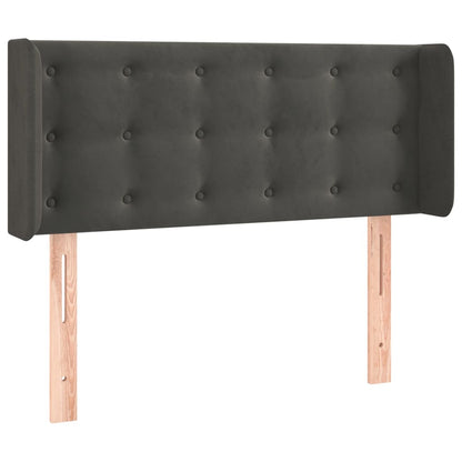 Testiera ad Orecchio Grigio Scuro 93x16x78/88 cm in Velluto