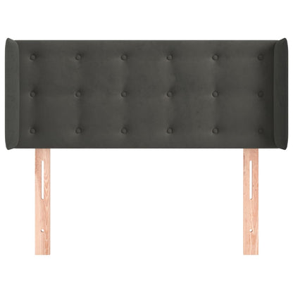 Testiera ad Orecchio Grigio Scuro 93x16x78/88 cm in Velluto