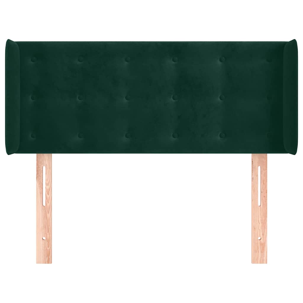 Testiera ad Orecchio Verde Scuro 93x16x78/88 cm in Velluto