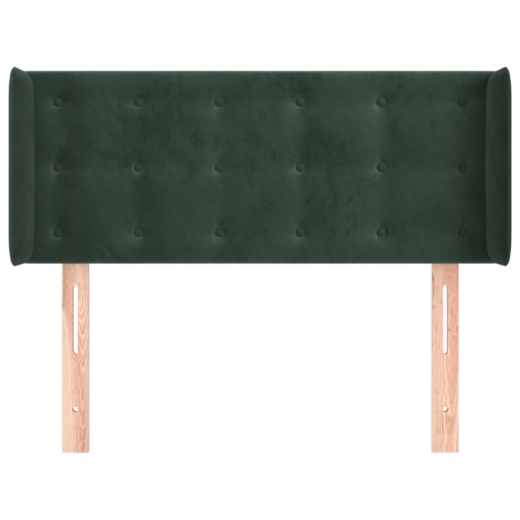 Testiera ad Orecchio Verde Scuro 93x16x78/88 cm in Velluto