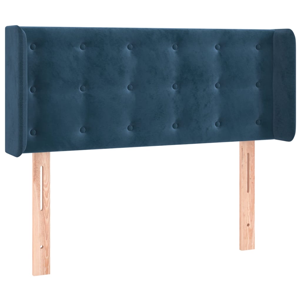 Testiera ad Orecchio Blu Scuro 93x16x78/88 cm in Velluto