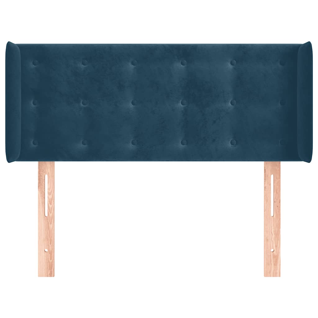 Testiera ad Orecchio Blu Scuro 93x16x78/88 cm in Velluto