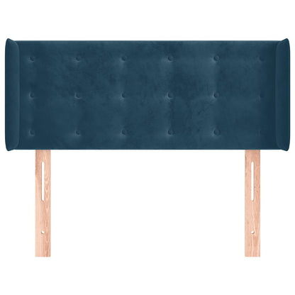 Testiera ad Orecchio Blu Scuro 93x16x78/88 cm in Velluto