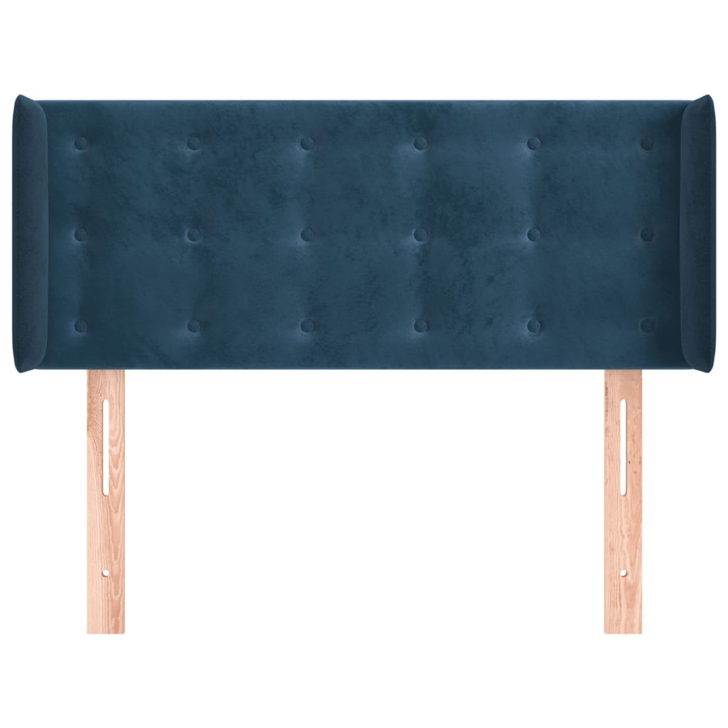 Testiera ad Orecchio Blu Scuro 93x16x78/88 cm in Velluto
