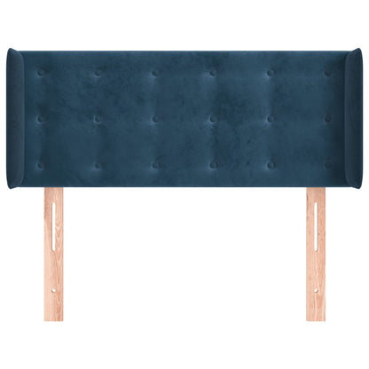 Testiera ad Orecchio Blu Scuro 93x16x78/88 cm in Velluto