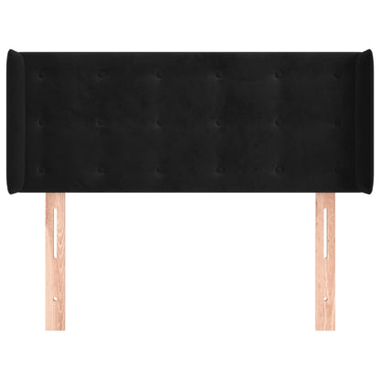 Testiera ad Orecchio Nera 103x16x78/88 cm in Velluto
