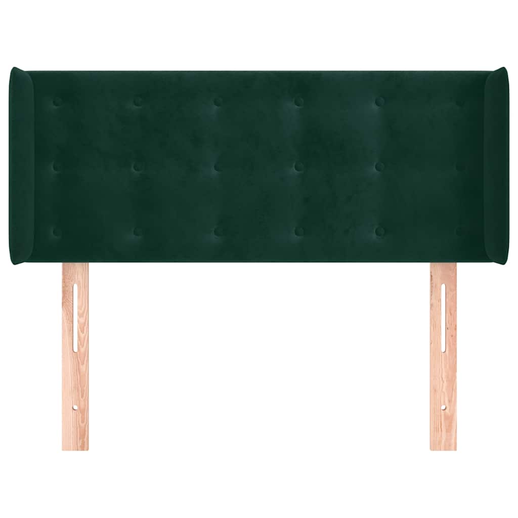 Testiera ad Orecchio Verde Scuro 103x16x78/88 cm in Velluto