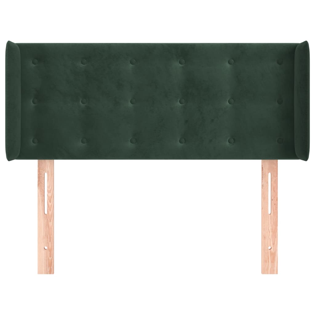 Testiera ad Orecchio Verde Scuro 103x16x78/88 cm in Velluto