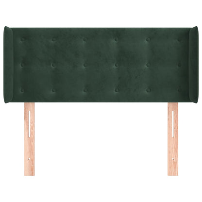 Testiera ad Orecchio Verde Scuro 103x16x78/88 cm in Velluto