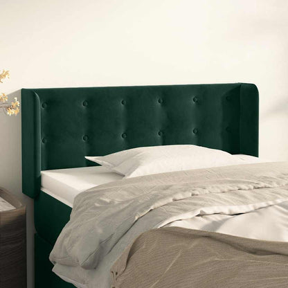 Testiera ad Orecchio Verde Scuro 103x16x78/88 cm in Velluto