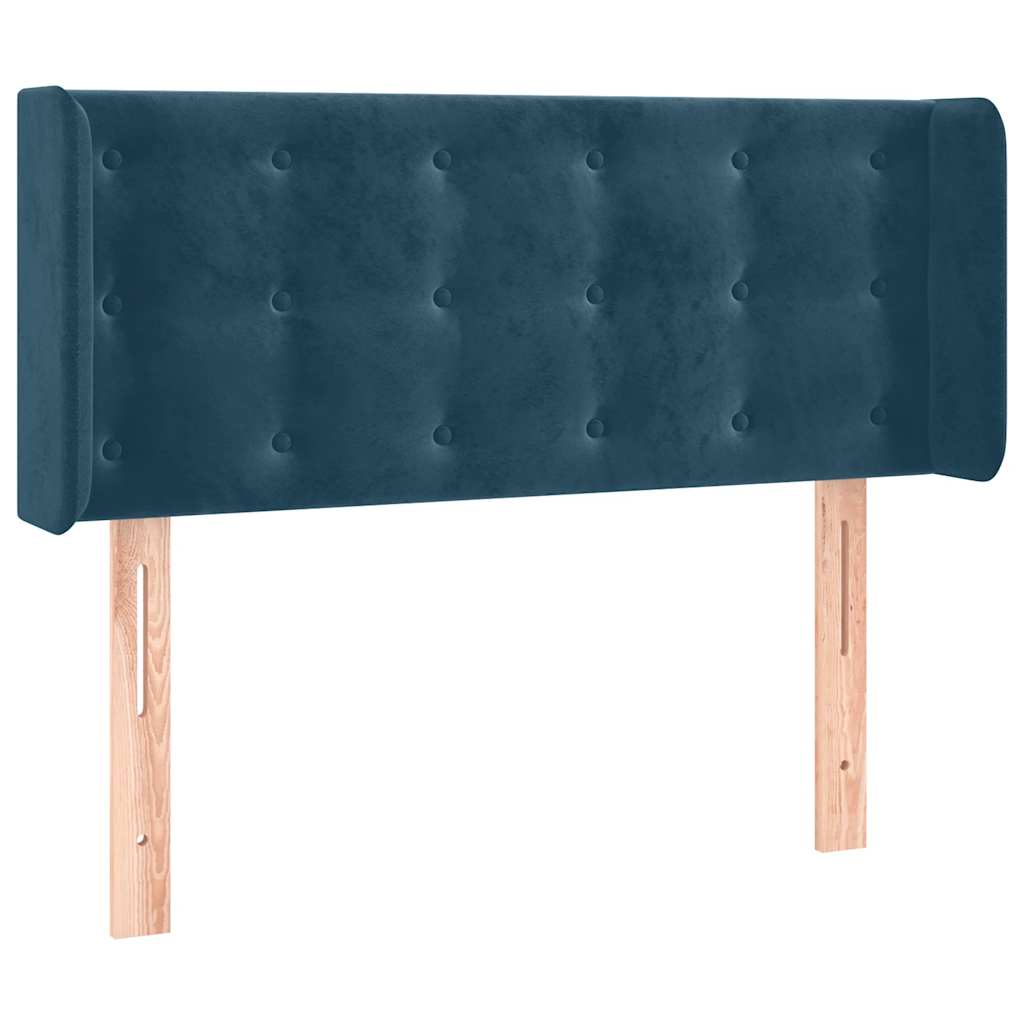 Testiera ad Orecchio Blu Scuro 103x16x78/88 cm in Velluto