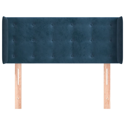 Testiera ad Orecchio Blu Scuro 103x16x78/88 cm in Velluto