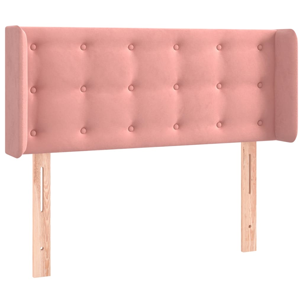 Testiera ad Orecchio Rosa 103x16x78/88 cm in Velluto