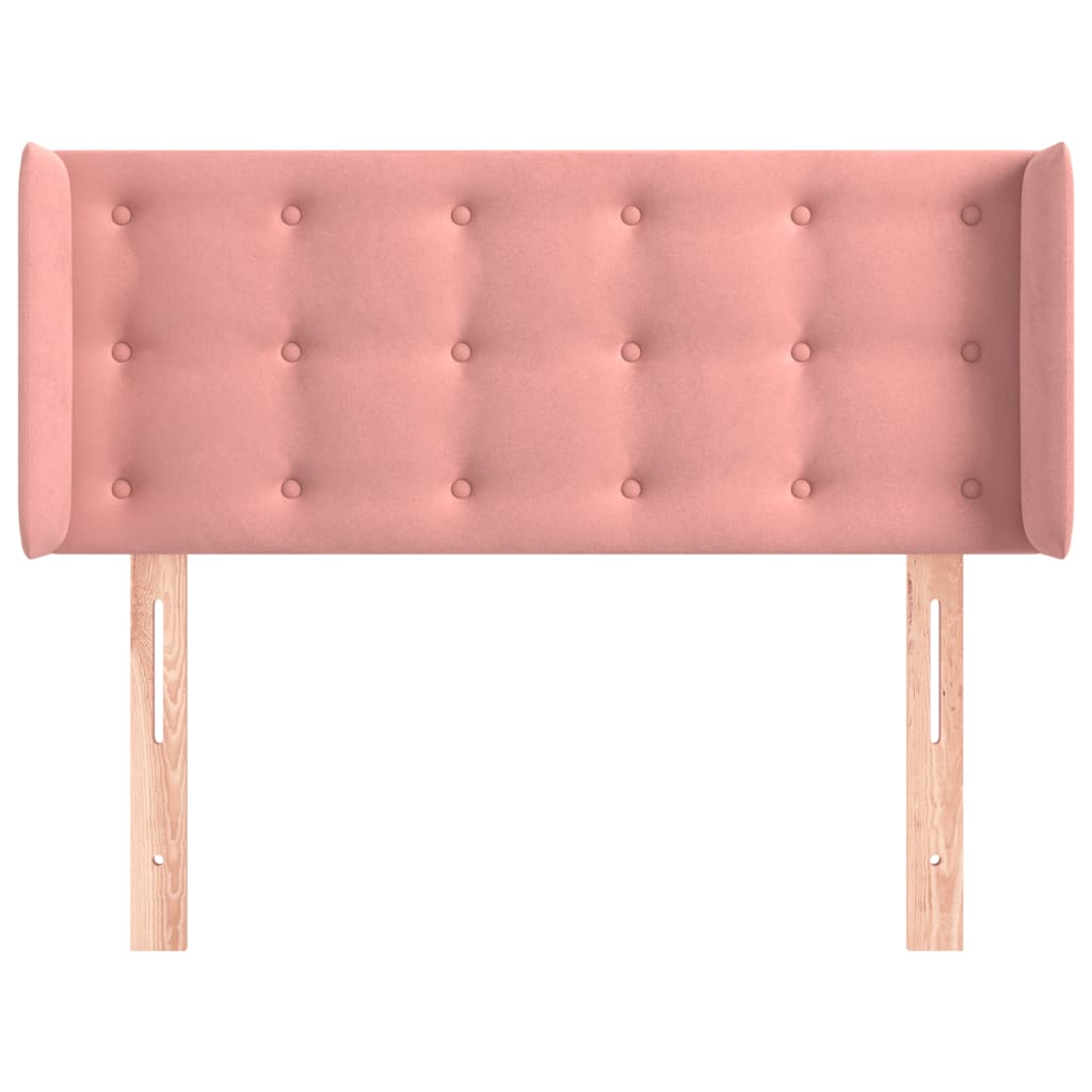 Testiera ad Orecchio Rosa 103x16x78/88 cm in Velluto