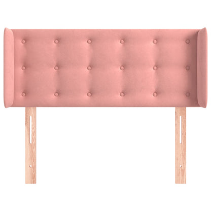 Testiera ad Orecchio Rosa 103x16x78/88 cm in Velluto