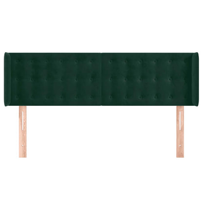 Testiera ad Orecchio Verde Scuro 147x16x78/88 cm in Velluto