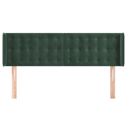 Testiera ad Orecchio Verde Scuro 147x16x78/88 cm in Velluto