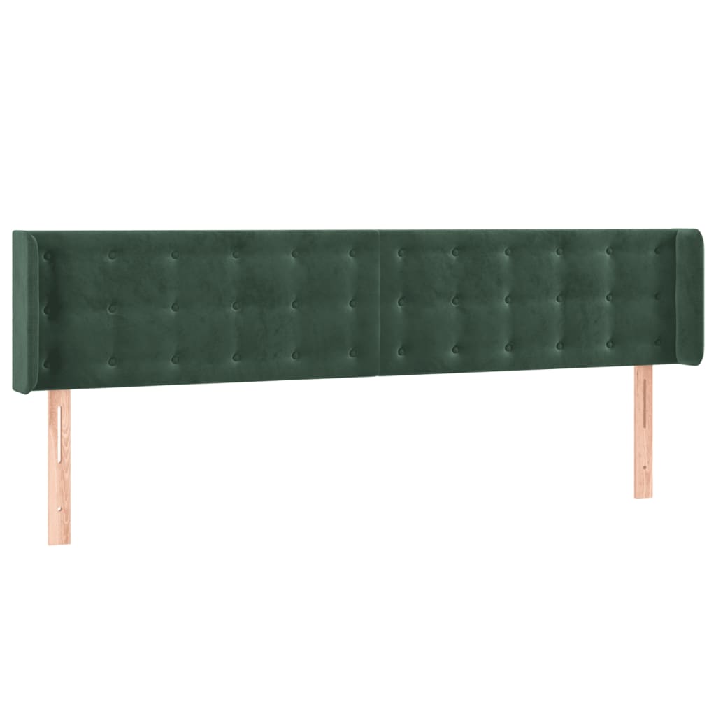 Testiera ad Orecchio Verde Scuro 163x16x78/88 cm in Velluto