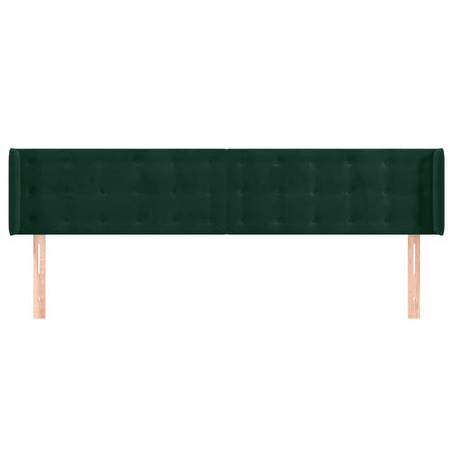 Testiera ad Orecchio Verde Scuro 163x16x78/88 cm in Velluto