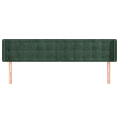 Testiera ad Orecchio Verde Scuro 163x16x78/88 cm in Velluto
