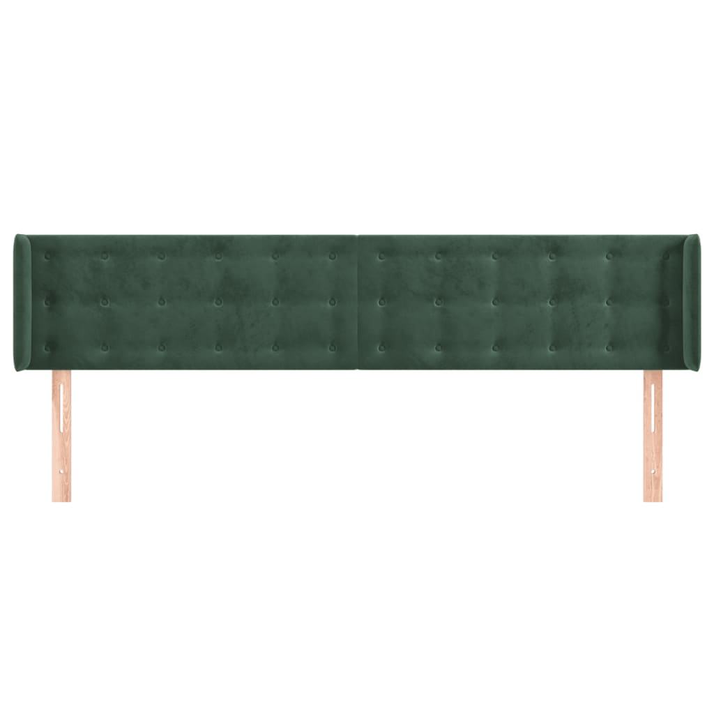 Testiera ad Orecchio Verde Scuro 163x16x78/88 cm in Velluto
