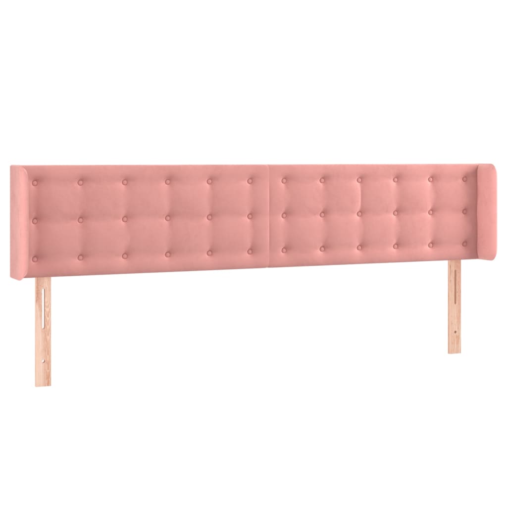 Testiera ad Orecchio Rosa 163x16x78/88 cm in Velluto