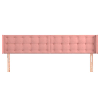 Testiera ad Orecchio Rosa 163x16x78/88 cm in Velluto