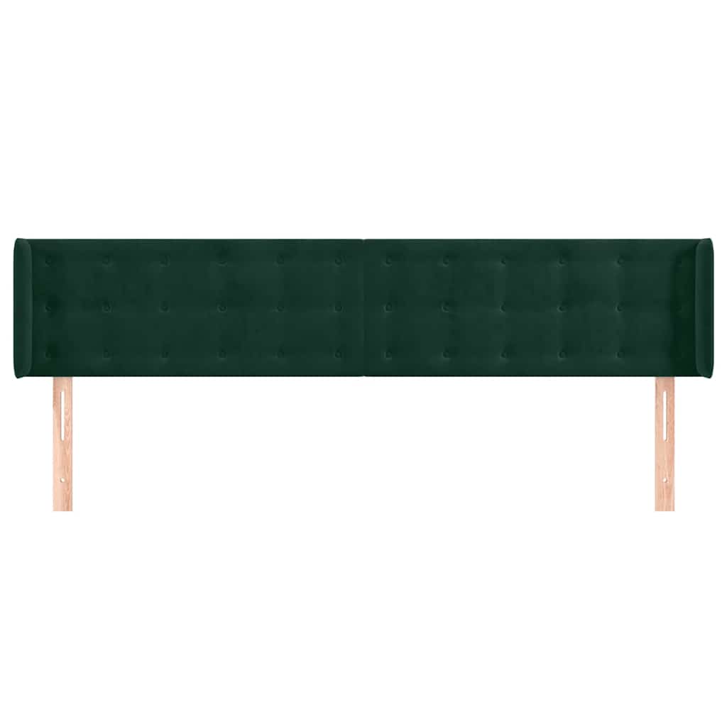 Testiera ad Orecchio Verde Scuro 183x16x78/88 cm in Velluto