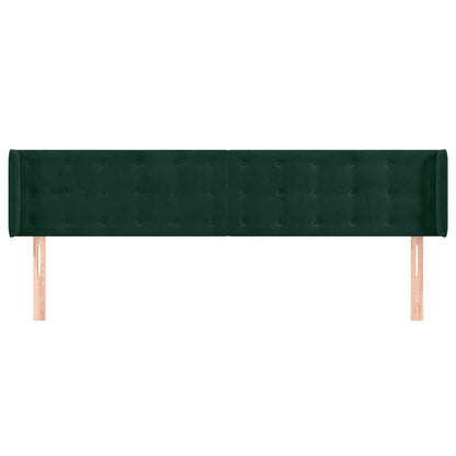 Testiera ad Orecchio Verde Scuro 183x16x78/88 cm in Velluto