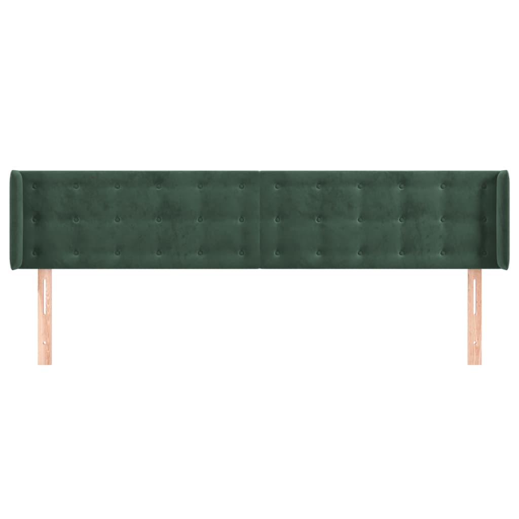 Testiera ad Orecchio Verde Scuro 183x16x78/88 cm in Velluto