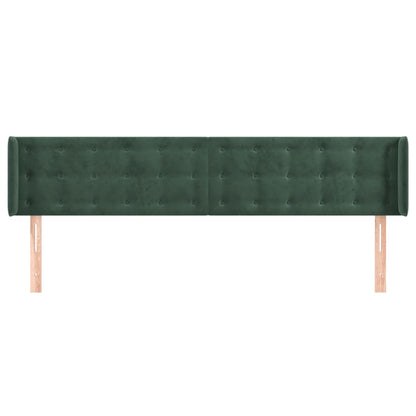 Testiera ad Orecchio Verde Scuro 183x16x78/88 cm in Velluto