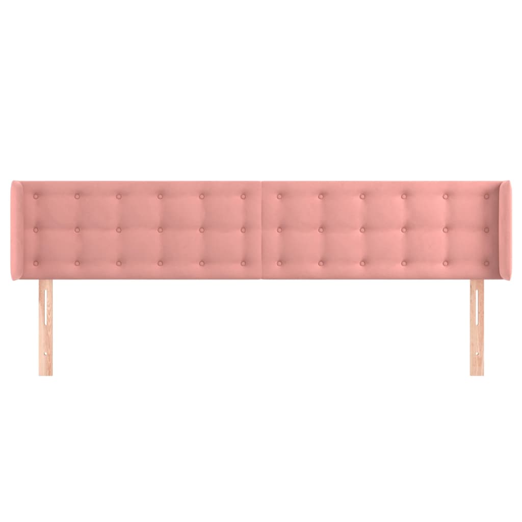 Testiera ad Orecchio Rosa 203x16x78/88 cm in Velluto