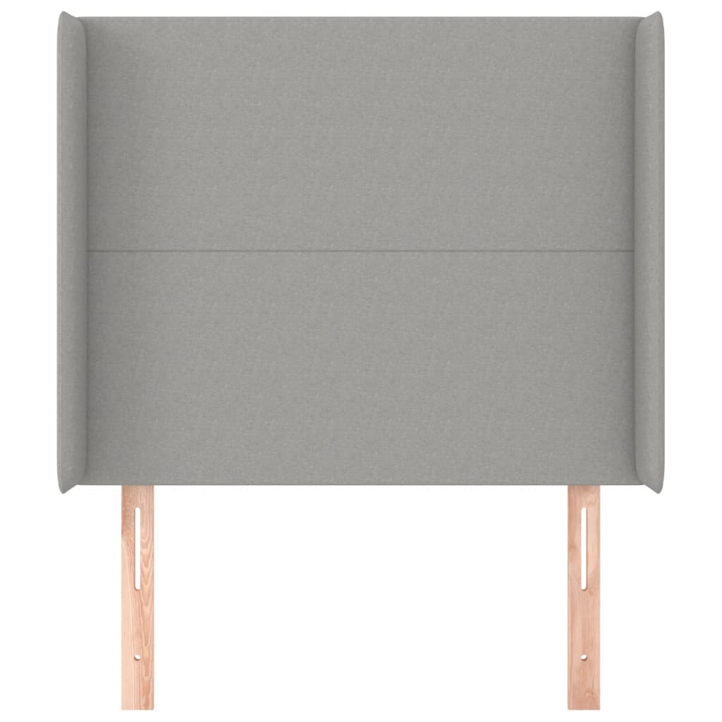 Testiera ad Orecchio Grigio Chiaro 83x16x118/128 cm in Tessuto