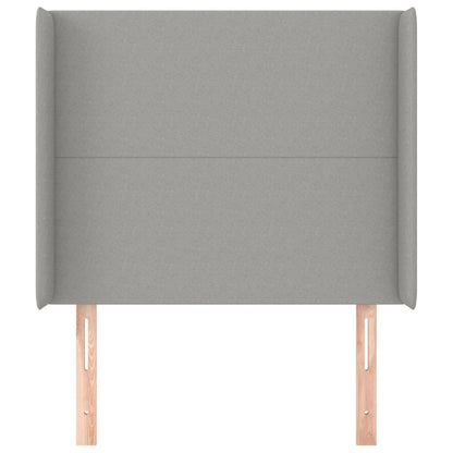Testiera ad Orecchio Grigio Chiaro 83x16x118/128 cm in Tessuto